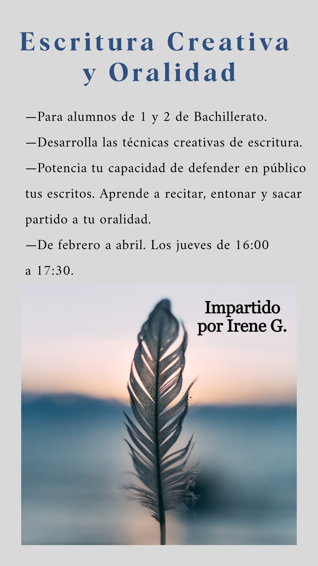 Escritura creativa bachillerato