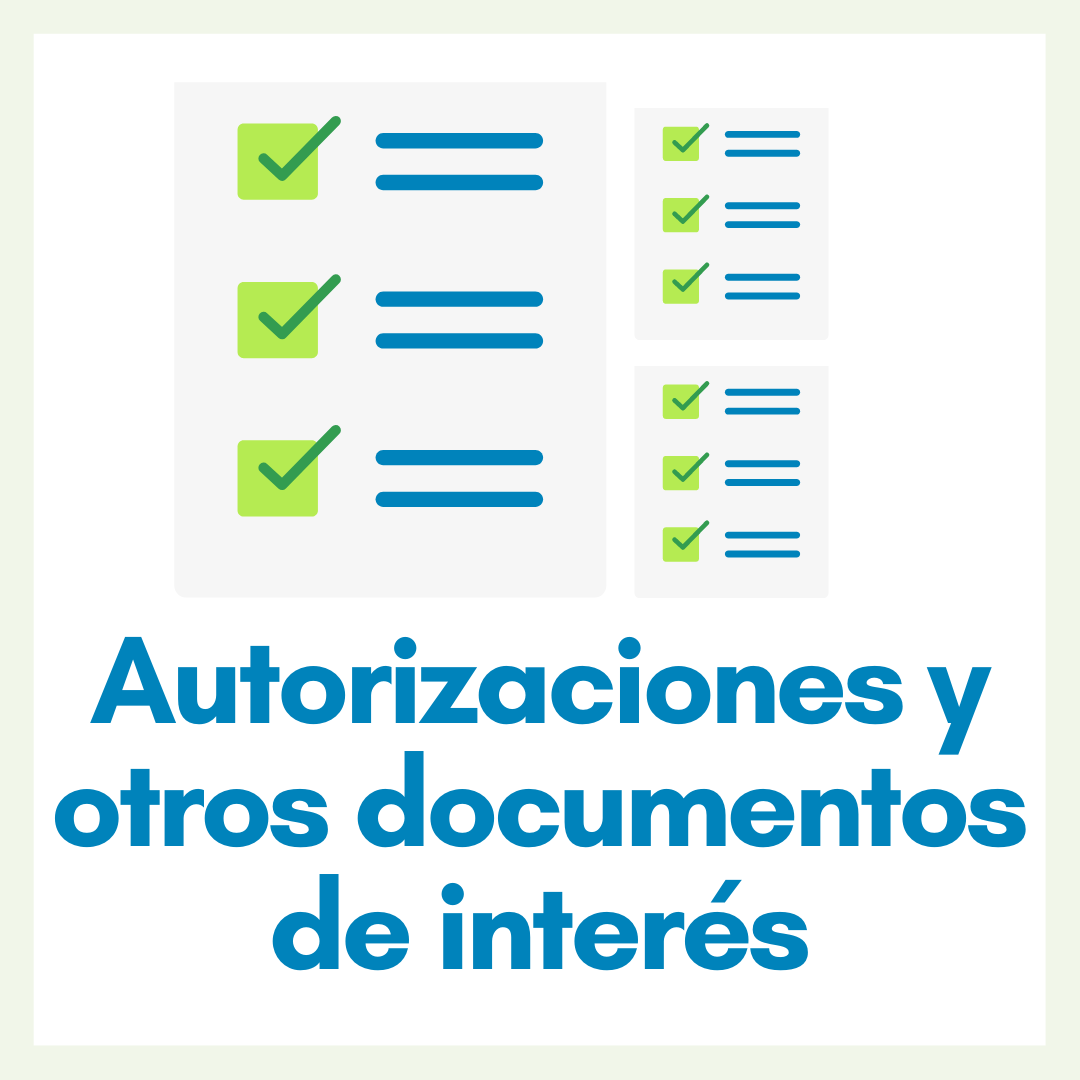 MENU Autorizaciones y otros documentos de interes